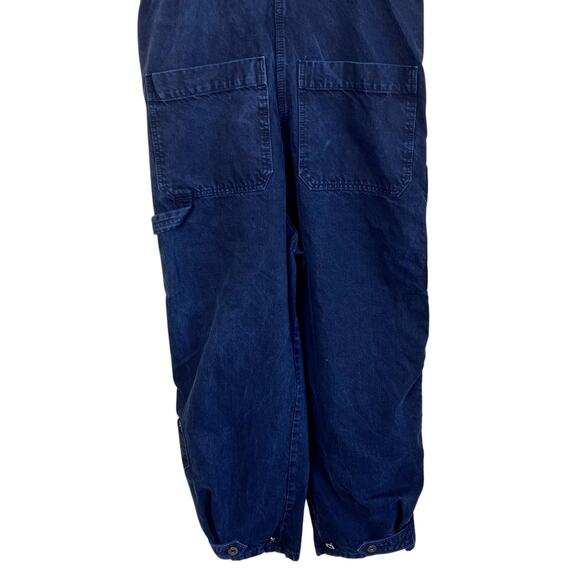 Zara Sz XS Carpenter Bib Overalls Cropped Relaxed Washed Black Utility Grunge - Picture 3 of 16